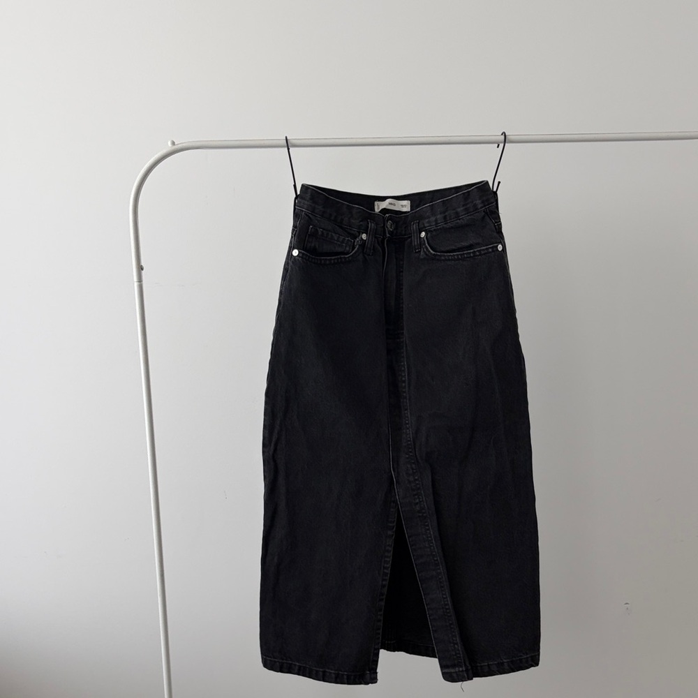Mango Charcoal Denim Skirt